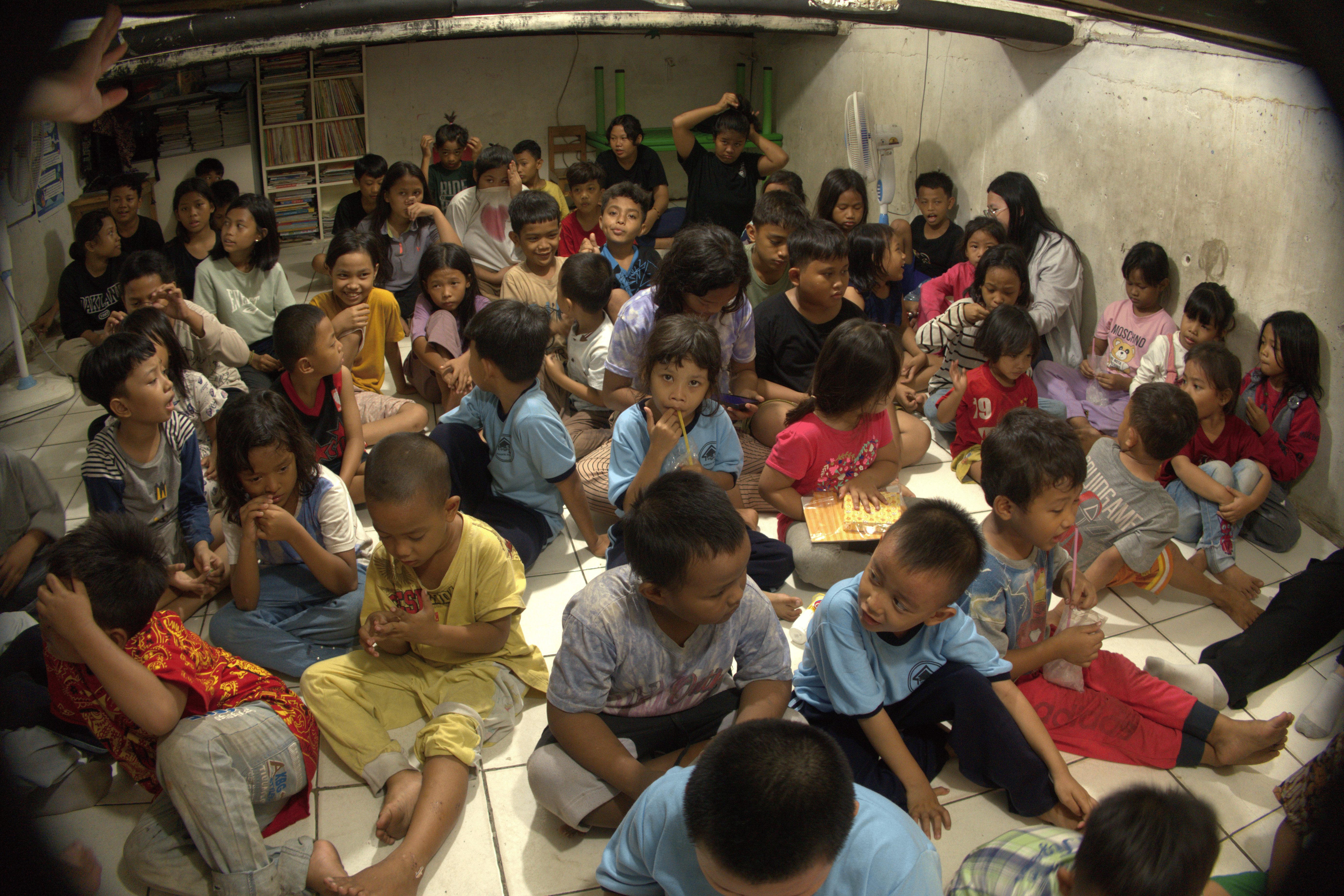 Happy children learning